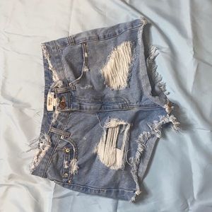 High Rise Denim Shorts